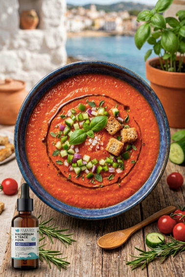 Gazpacho Bioactivo con Aliño Mineral y Fermentos Naturales