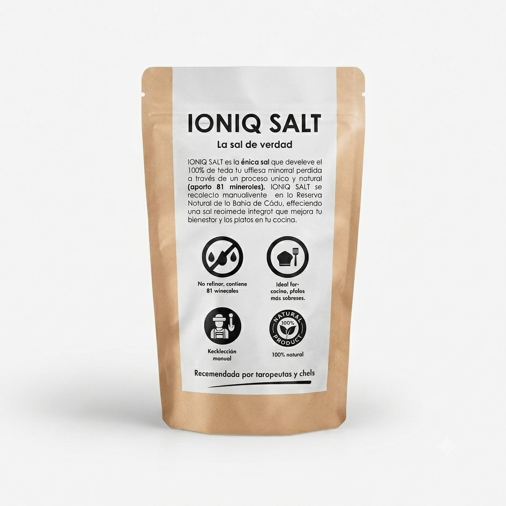 IONIQ SALT | Sal Marina Sin Refinar Viva Remineralizada. |  100% Agua de Mar