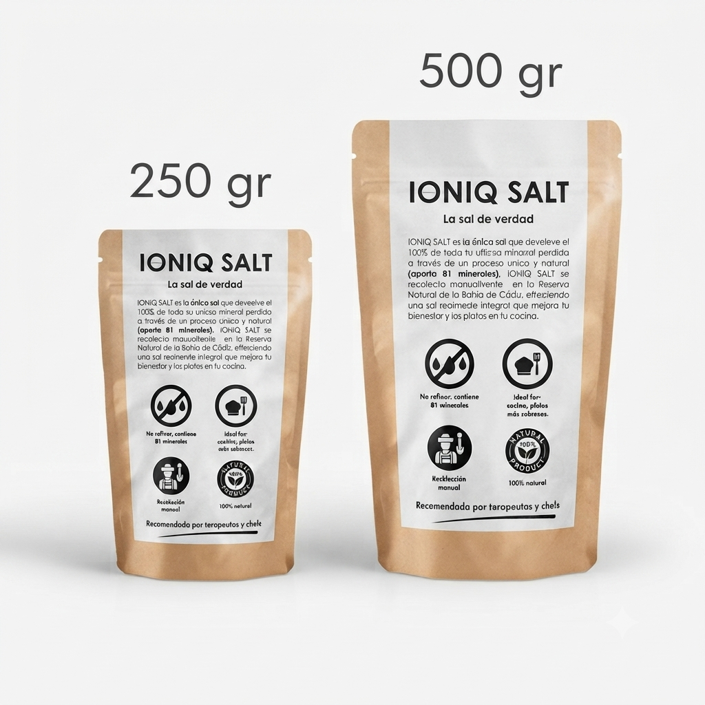 IONIQ SALT | Sal Marina Sin Refinar Viva Remineralizada. |  100% Agua de Mar